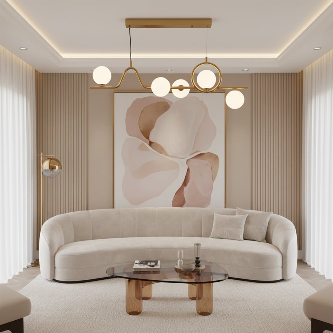 aball 5 light geometric chandelier gold main lifestyle