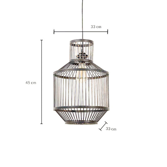 Wire pendant light dimension image showing 45 cm height and 33 cm width for accurate size and scale reference.
